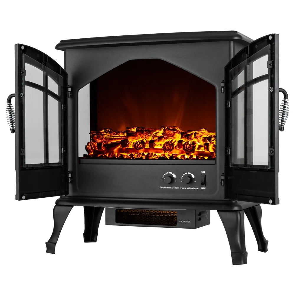 e-Flame USA Jasper Free Standing Electric Fireplace Stove - Red
