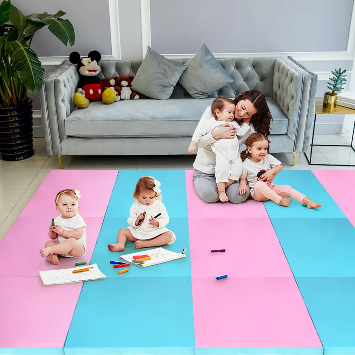 Costway 4' x 10' x 2'' Folding Gymnastics Tumbling Gym Mat Stretching Yoga