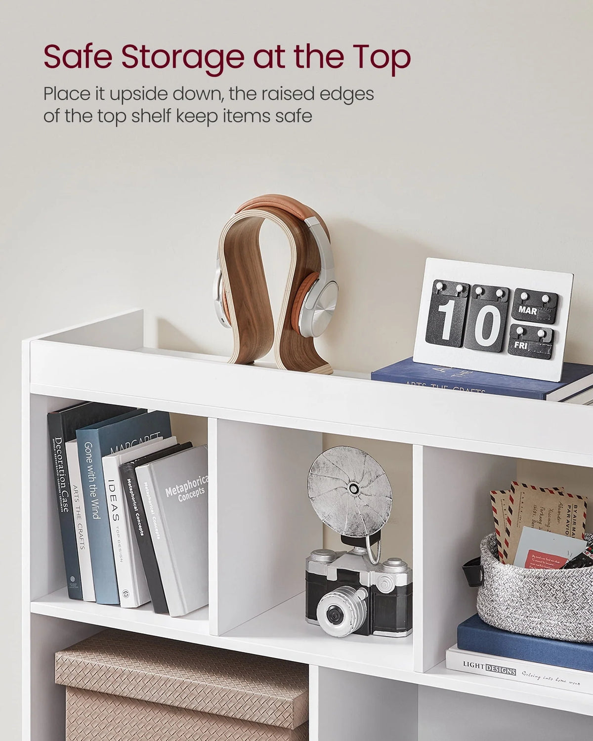 VASAGLE 8-Cube Storage Organizer Bookcase Book Shelf Storage Cabinet White