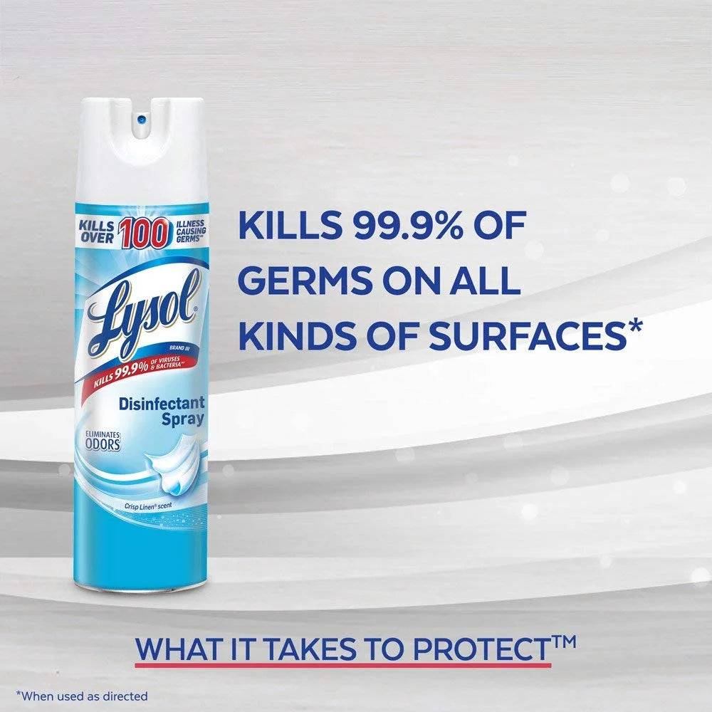 Lysol 19 oz. Crisp Linen Disinfectant Spray (12-Pack)