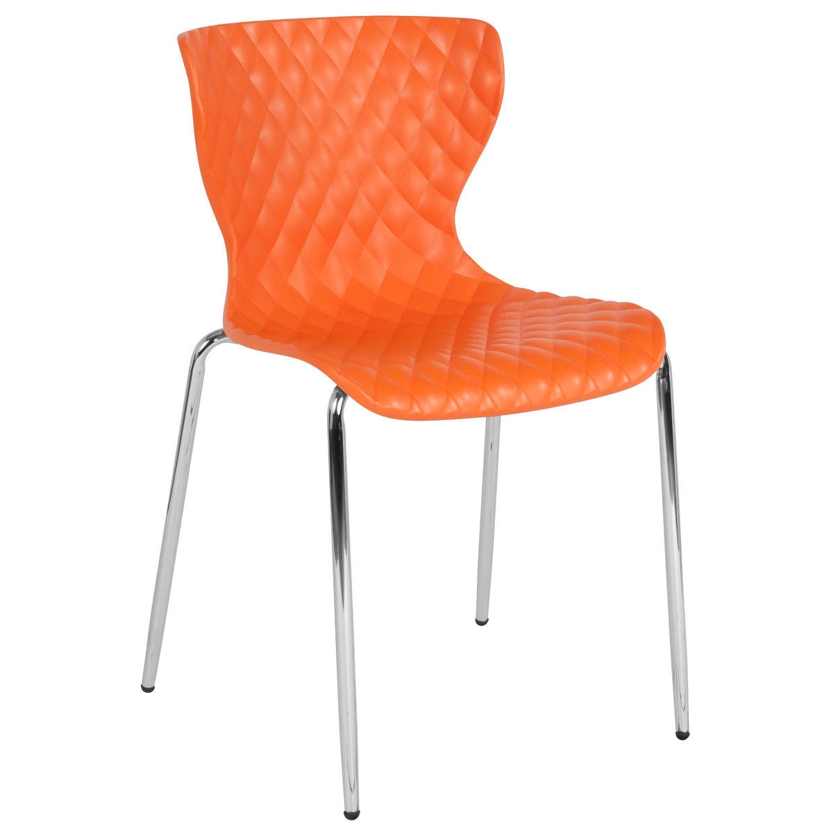 Flash Furniture 4 Pack Lowell Contemporary Design Orange Plastic Stack Chair