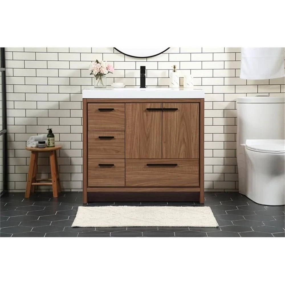 36 inch single bathroom vanity in natural oak