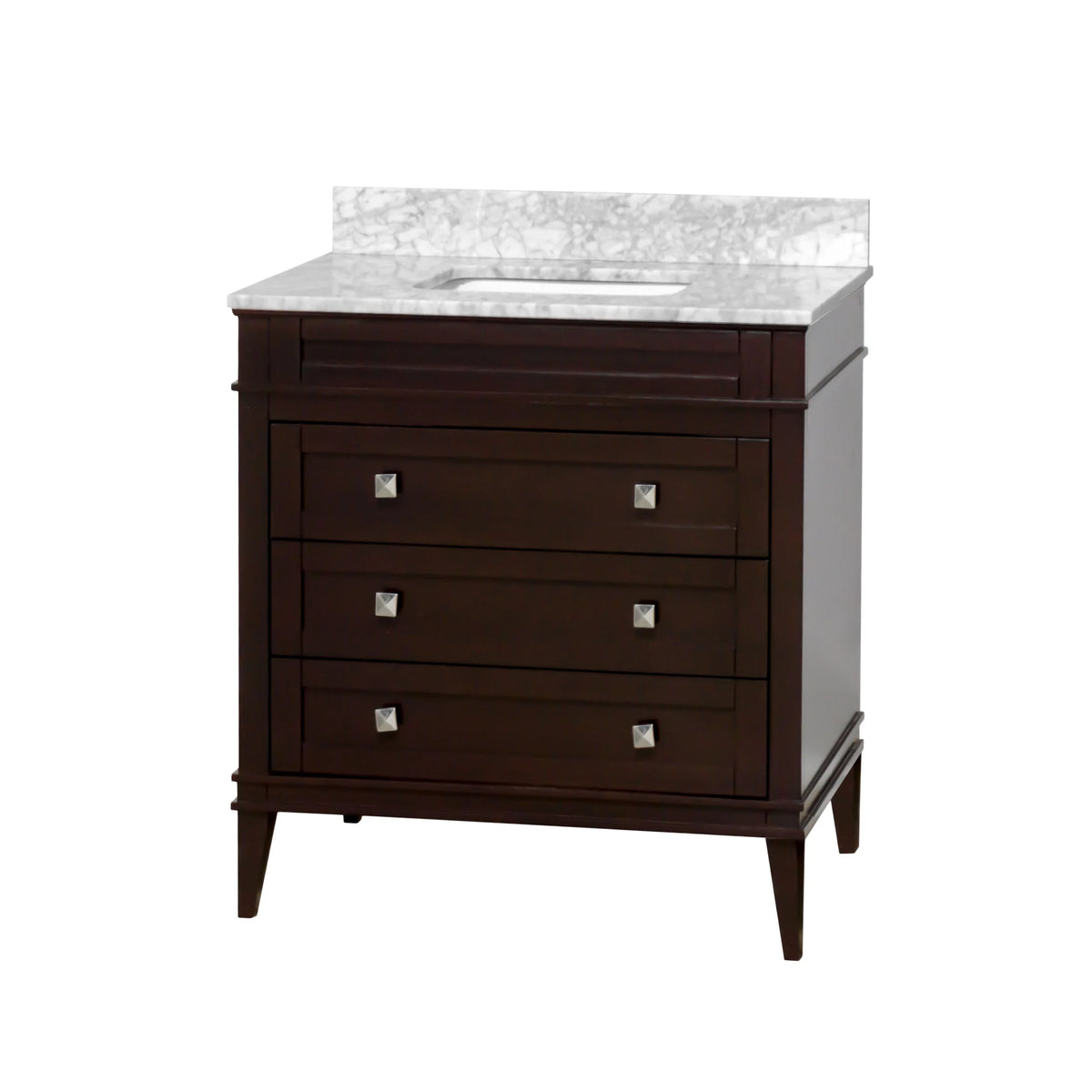 Eleanor 30" Bathroom Vanity with White Cabinet and Carrara Marble Top