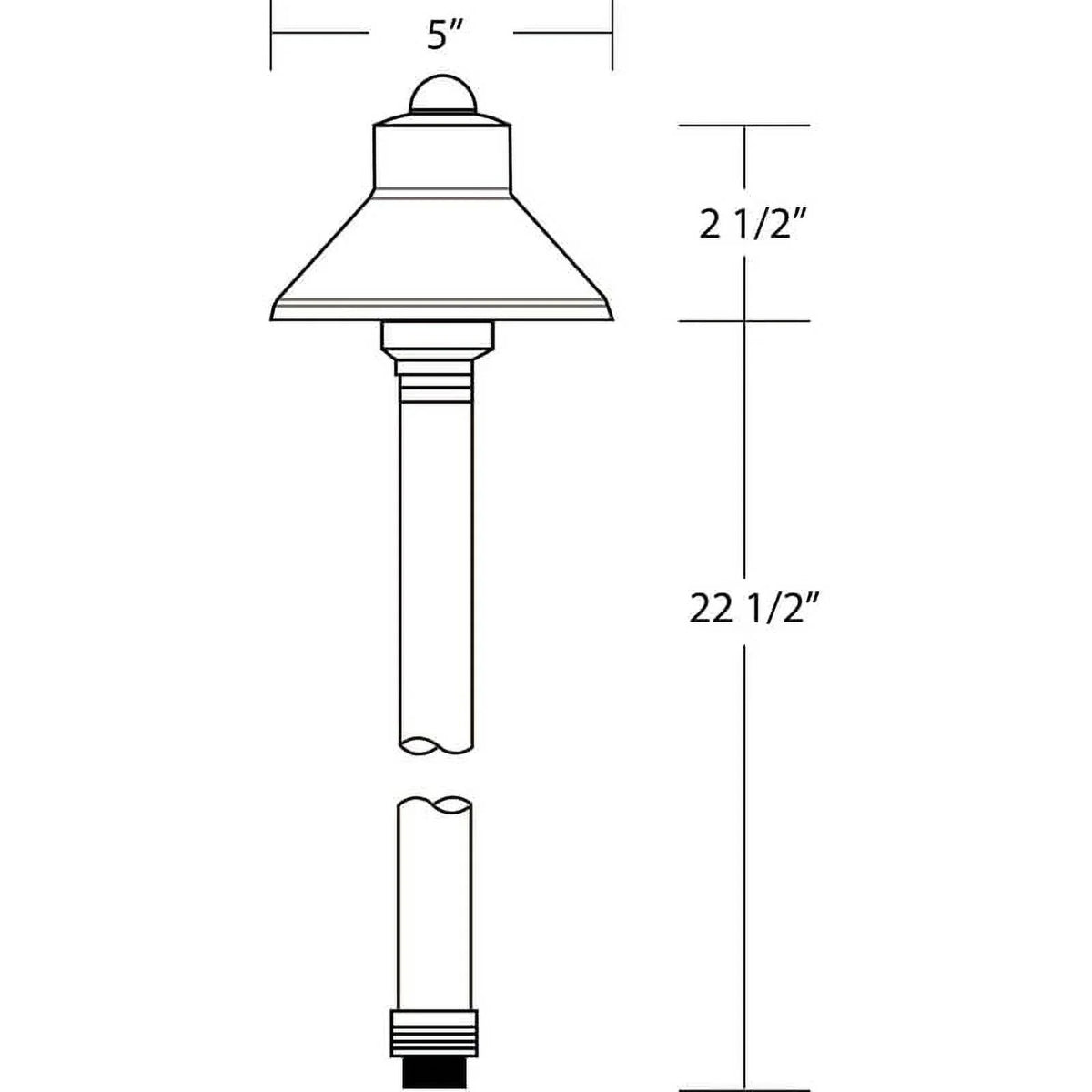 VOLT Flat Hat 12V Brass Path Light (7" Shade, 25" Tall)