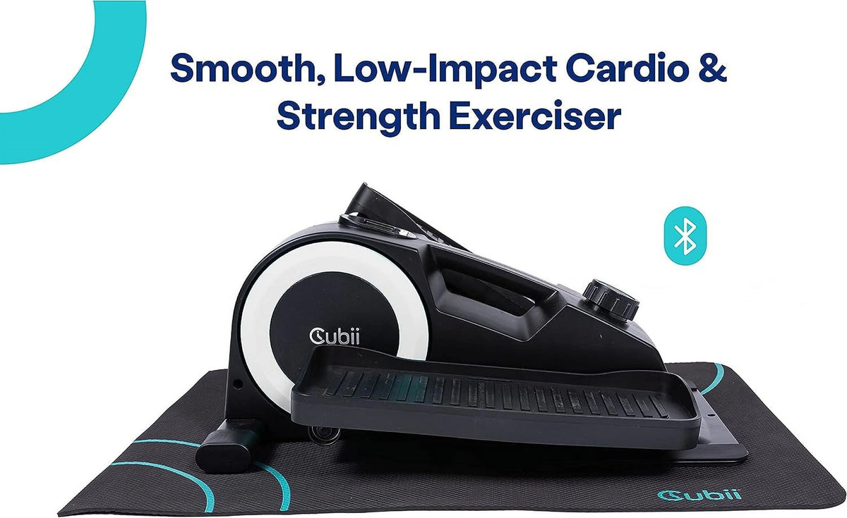 Cubii JR1+ Compact Seated Elliptical With Bluetooth & Gripii Mat