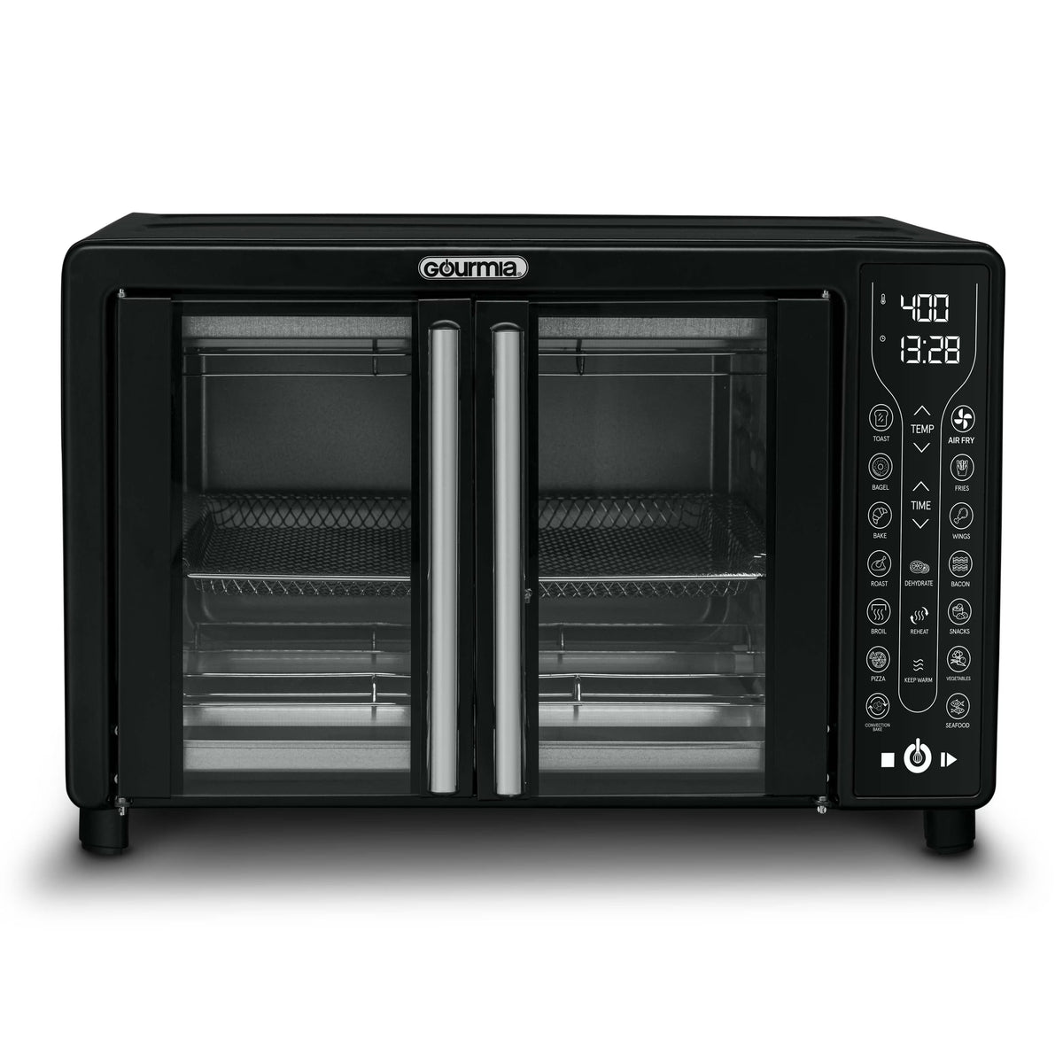 Gourmia Digital French Door Air Fryer Toaster Oven, Black