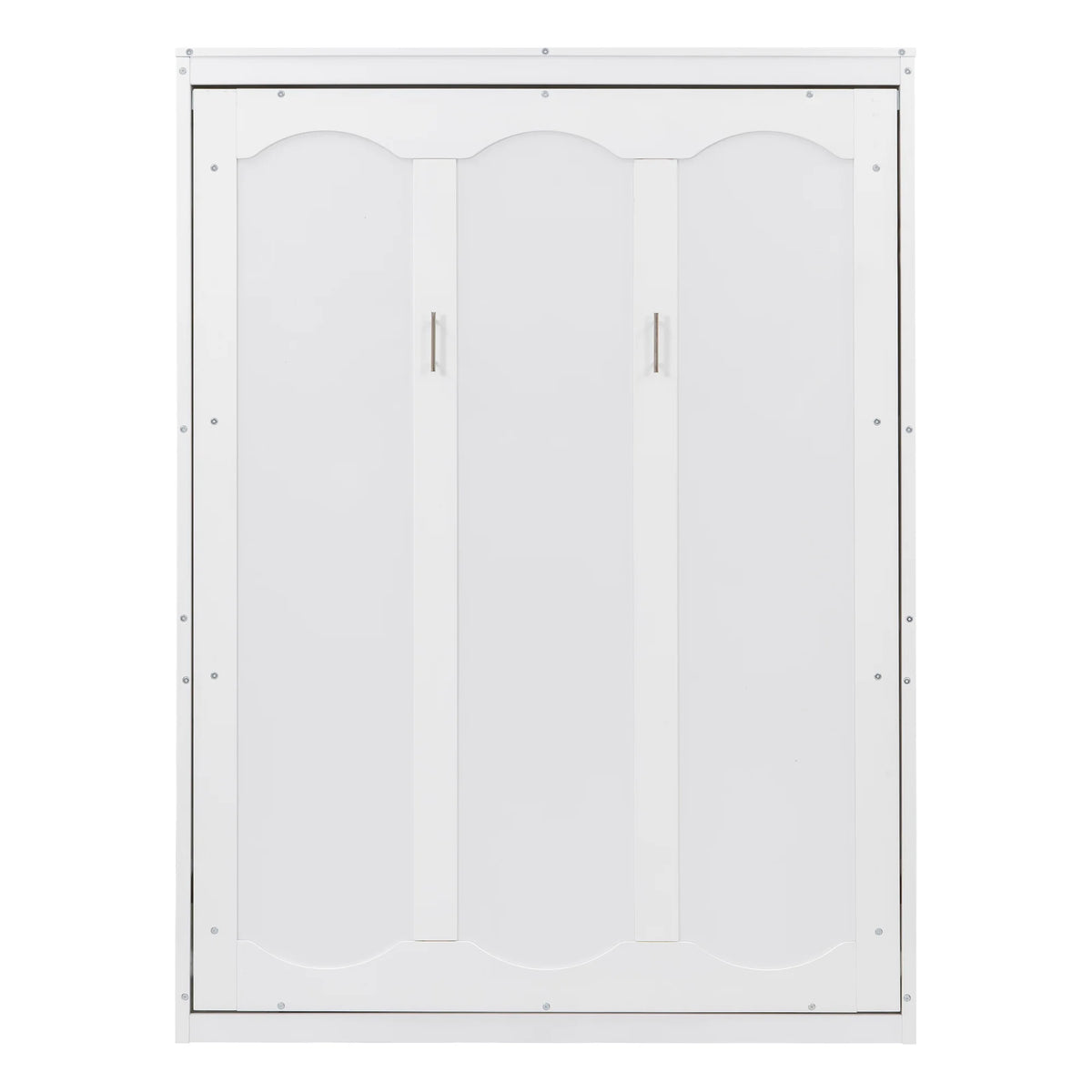Harper & Bright Designs Full Size Murphy Bed with Shelves, Foldable Wall Bedframe w/Flexible Slats Support, Space-Saving Design, Can Be Folded Into Cabinet, White