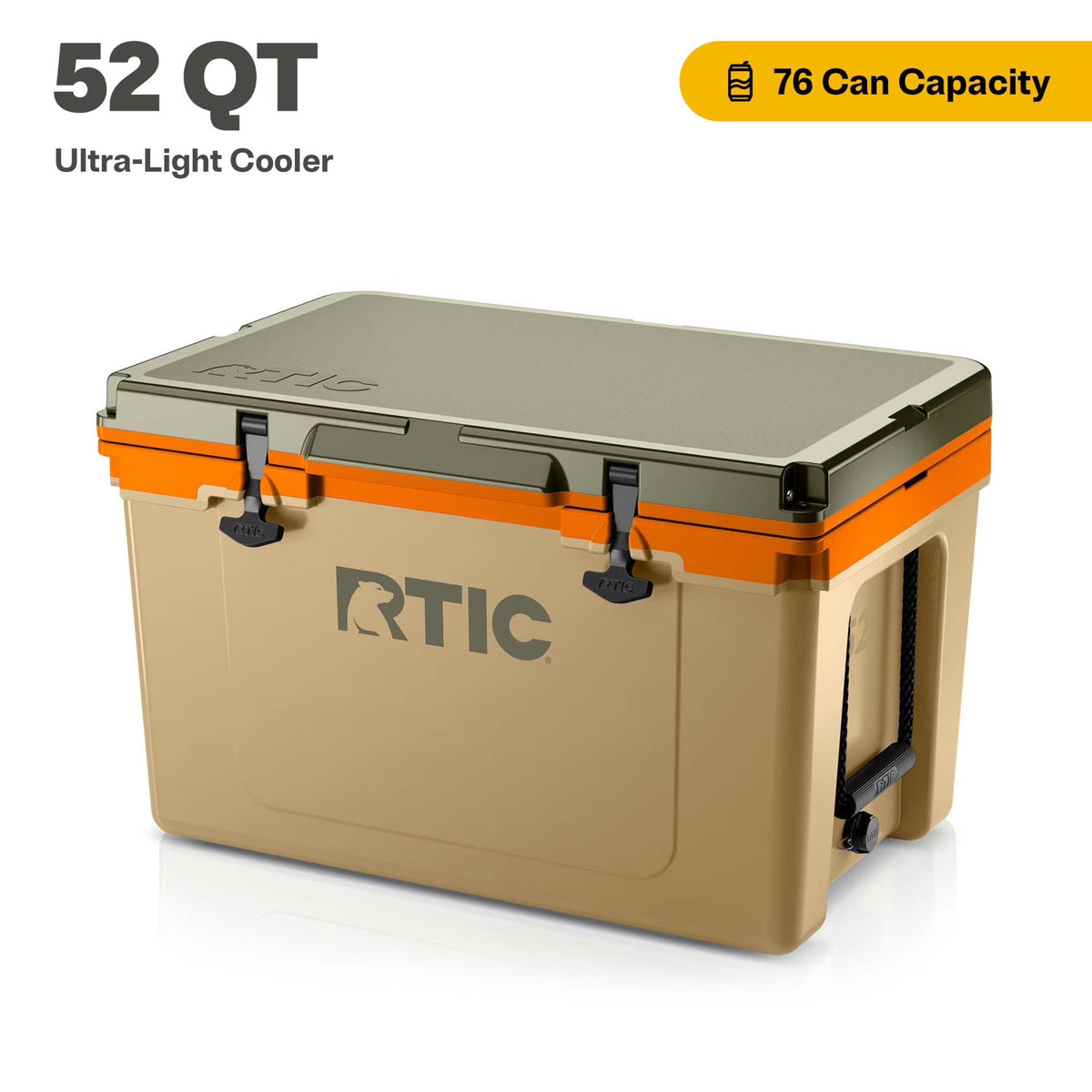 RTIC 52 QT Ultra-Light Hard-Sided Ice Chest Cooler, Fits 76 Cans, Trailblazer