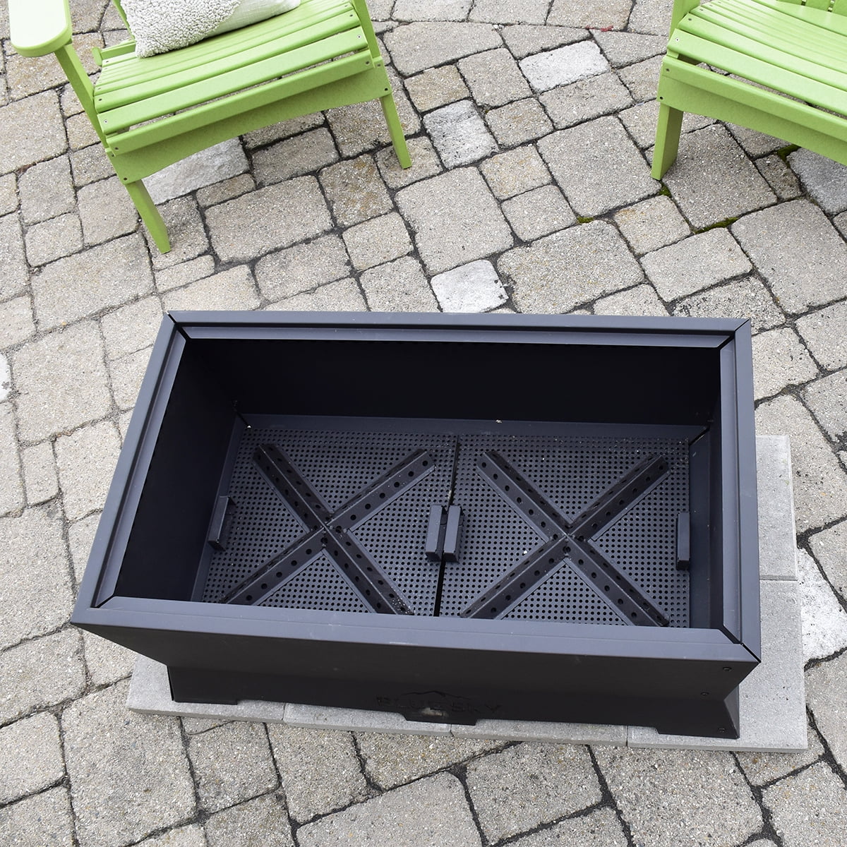 Blue Sky Outdoor Living Rectangle Steel Peak Smokeless Patio Fire Pit, Black