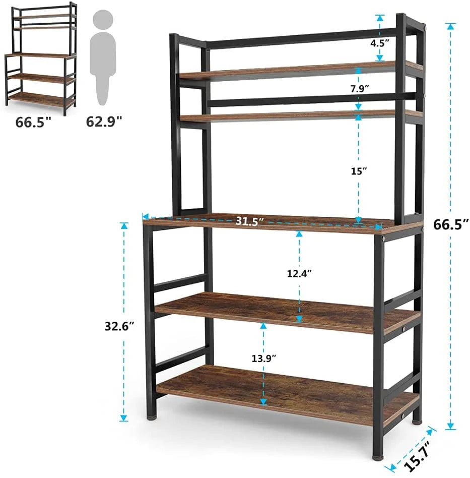 Tribesigns 5-Tier Kitchen Baker's Rack, Microwave Stand Utility Storage Shelf with Hutch
