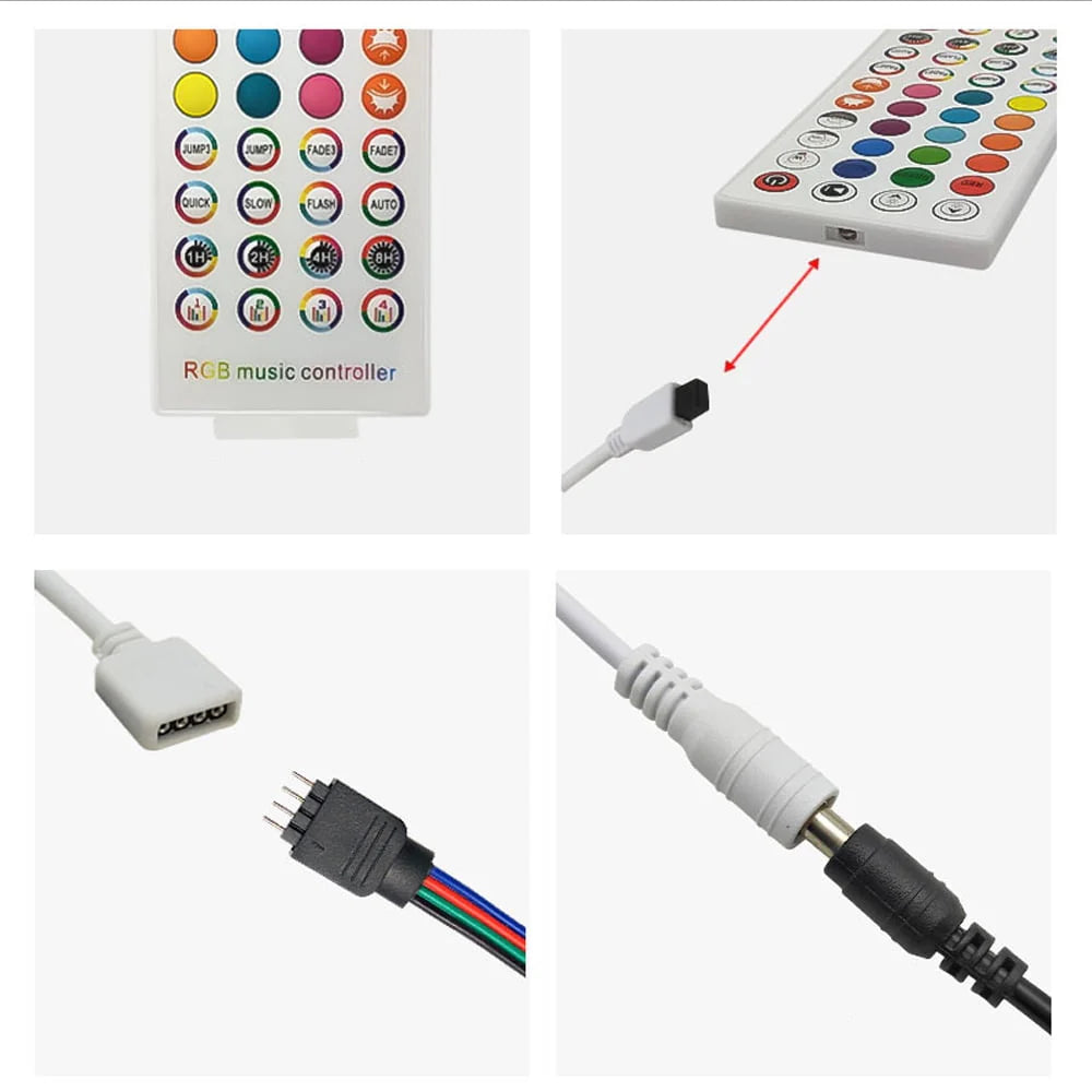LED Strip Lights, 3 Rolls x 5 meter RGB Colored Rope Light Strip Kit with Remote and Control Box for Room, Ceiling, Bedroom