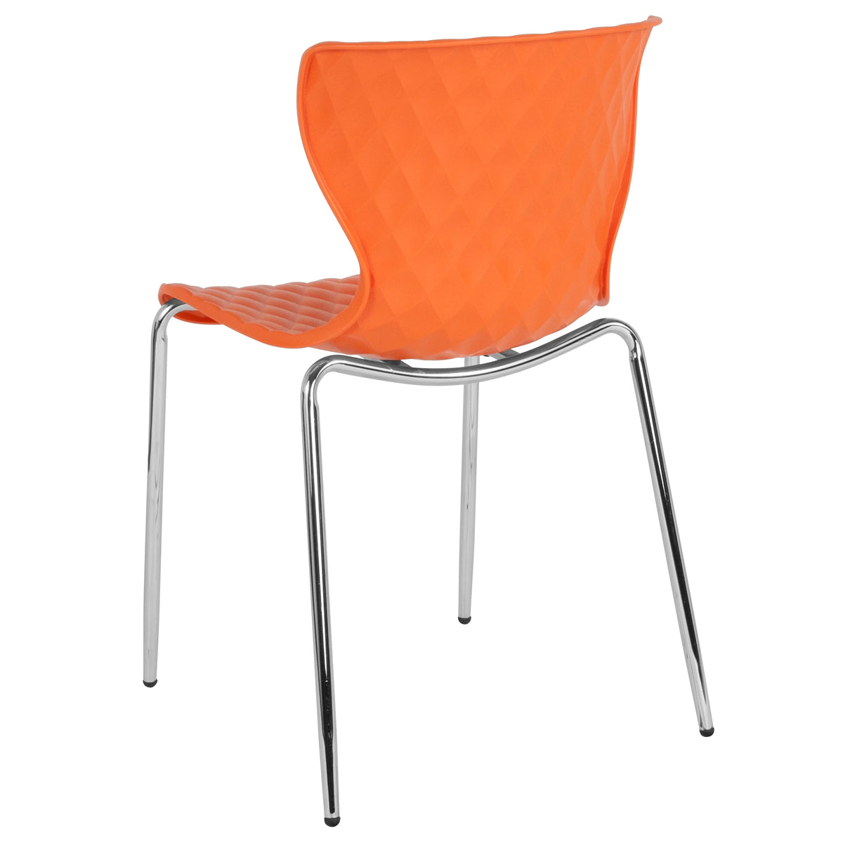 BizChair 4 Pack Contemporary Design Orange Plastic Stack Chair