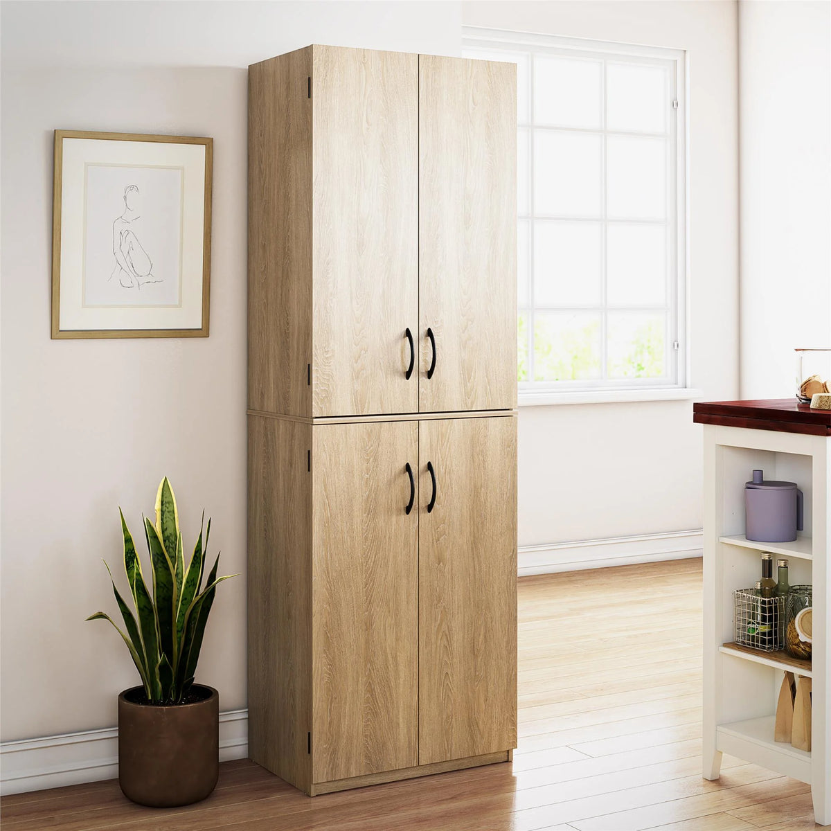 Mainstays 72" 4-Door Storage Cabinet, Espresso