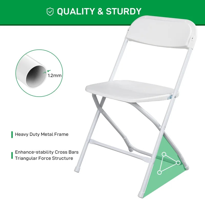 Gundir 6pcs Elegant Foldable Iron & PVC Chairs for Convention & Exhibition Gray