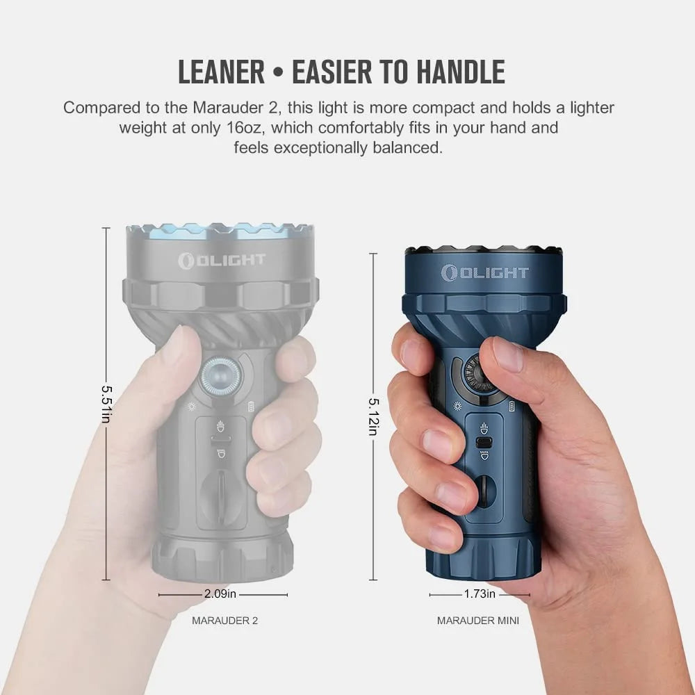 OLIGHT Marauder Mini 7,000 Lumens Bright Flashlight with 600 Meters Beam Distance, Powerful RGB Lights, Magnetic Rechargeable for Outdoors Work, Hunting, and Searching(Black)