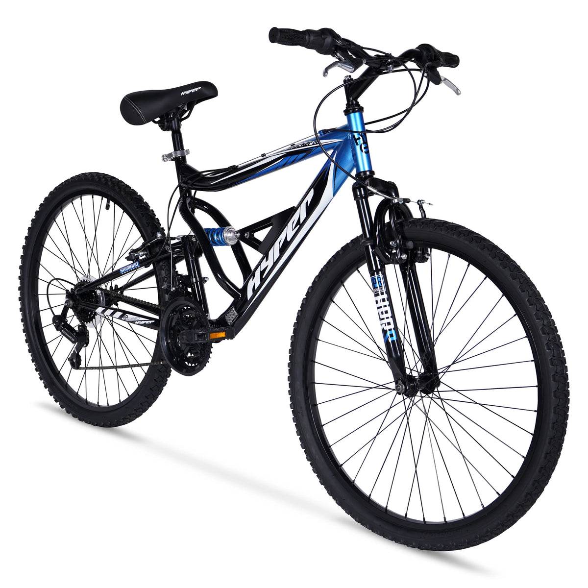 Hyper Bicycles Men's 26" Shocker Mountain Bike, Black/Green