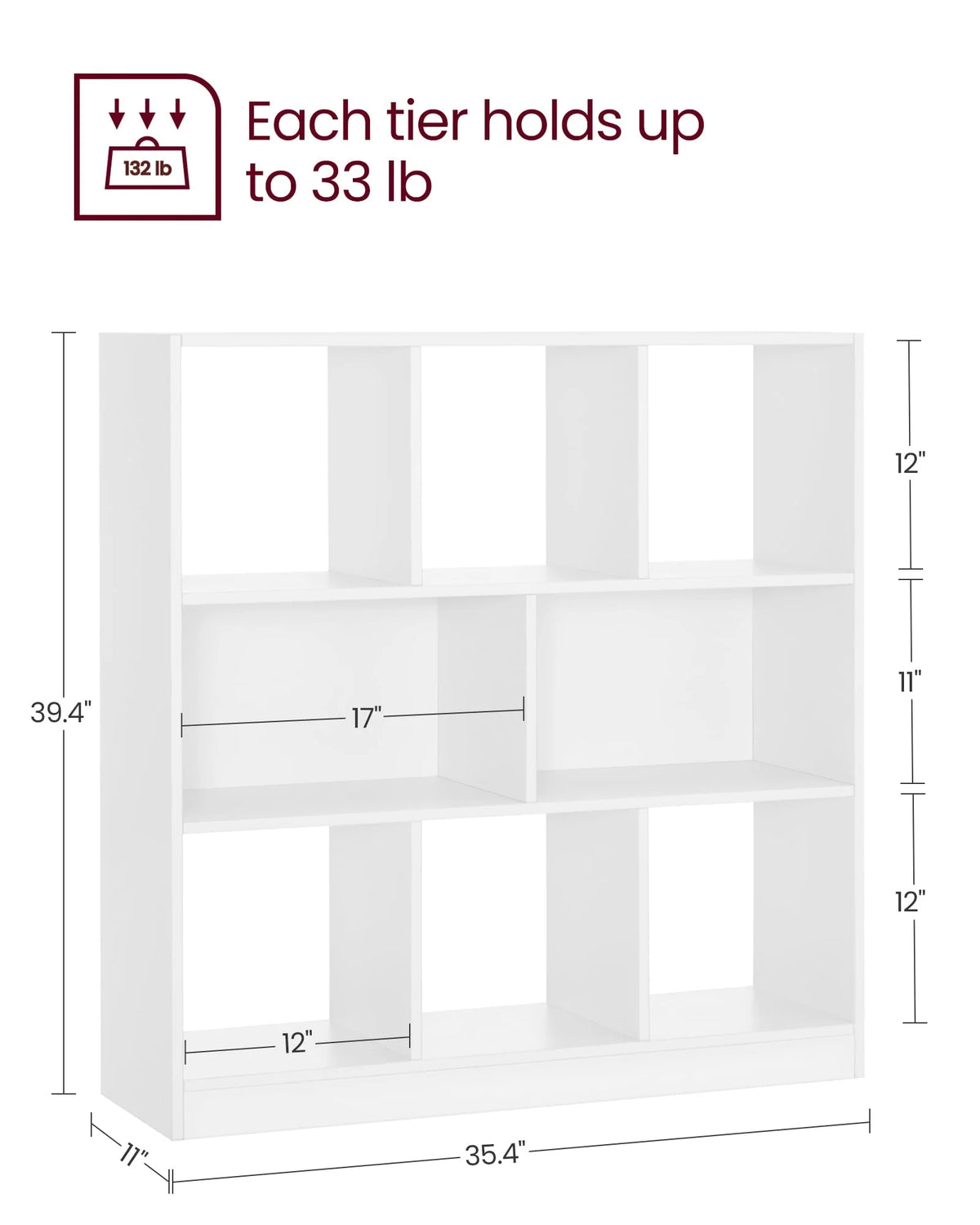 VASAGLE 8-Cube Storage Organizer Bookcase Book Shelf Storage Cabinet White