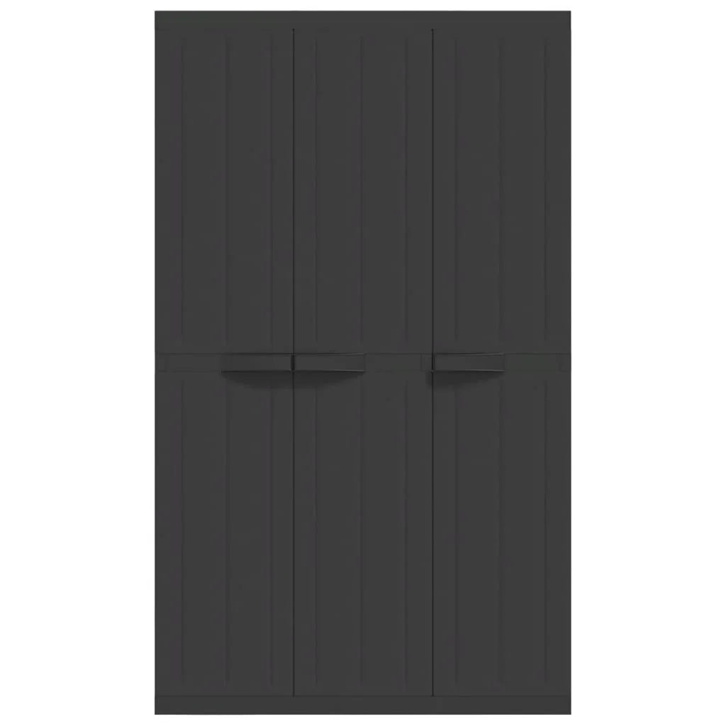 vidaXL Outdoor Storage Cabinet Black 25.6"x14.6"x33.5" PP
