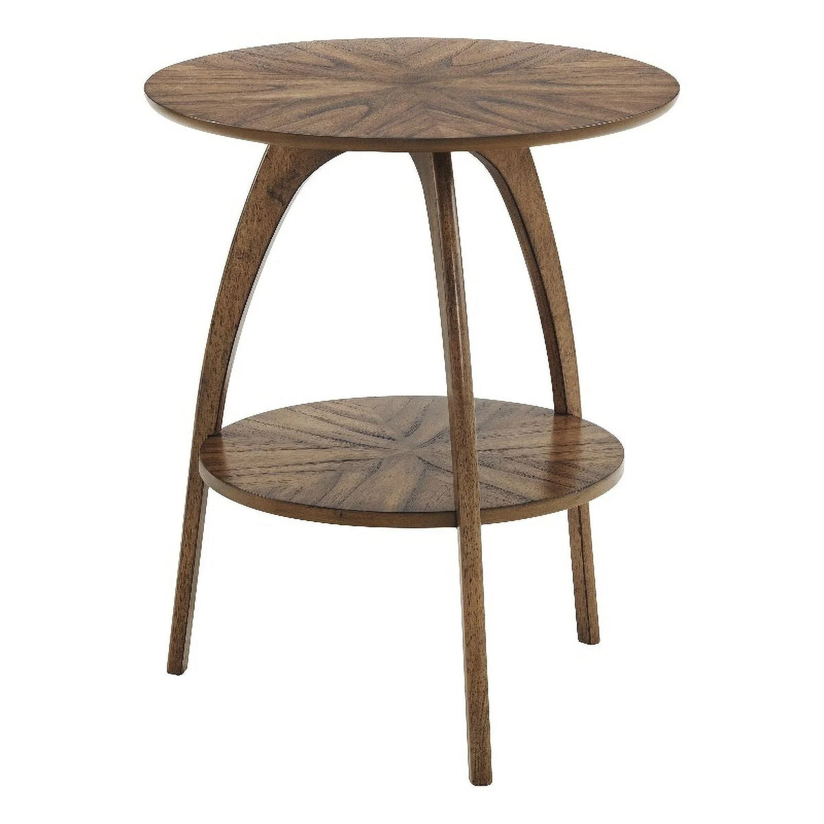 Martin Svensson Home LAX Round Wood End Table in Warm Nutmeg