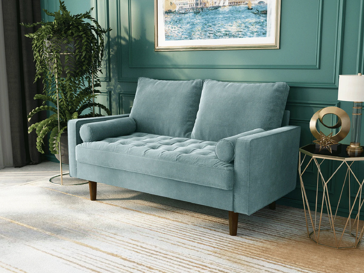 Koby Home Sectional Loveseat Couch Sofa Mid-Century 58" Sofas Couches for Living Room Stale Mint