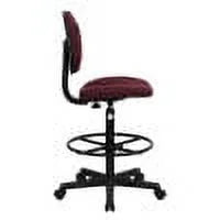Emma  Oliver Black Fabric Drafting Chair (Cylinders: 22.5"-27"H, 26"-30.5"H)