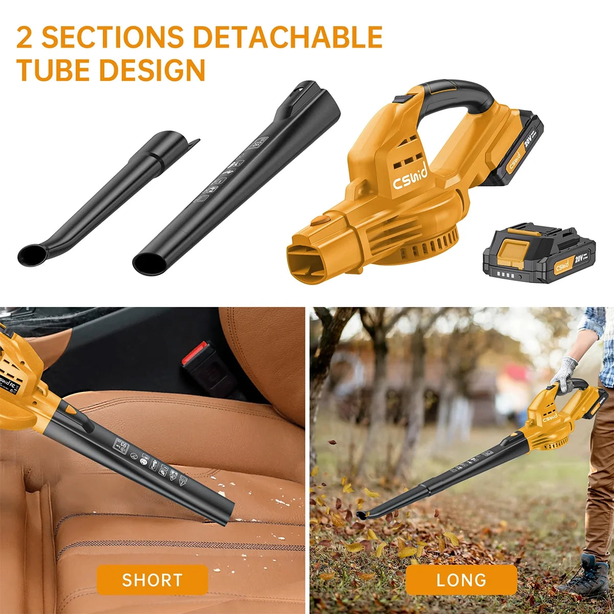 GPED Leaf Blower, 3 Speed Adjustment Electric Cordless Leaf Blower with 2 x 4.0Ah Batteries, Charger, Shoulder Strap, 580CFM/160MPH, Ideal for Patio Cleaning, Lawn Care, Blowing Leaves, Green