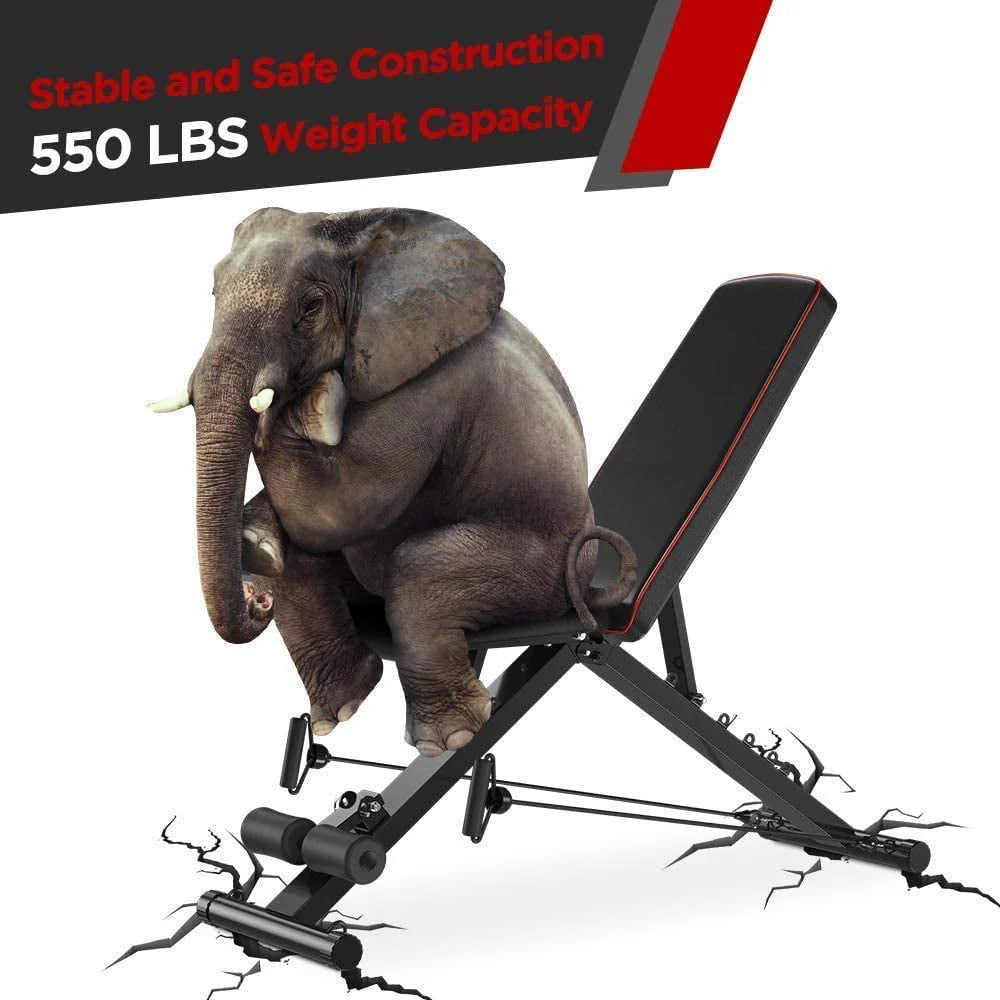 Weight Bench Flat Weight Bench,Soft Leather Adjustable Weight Bench