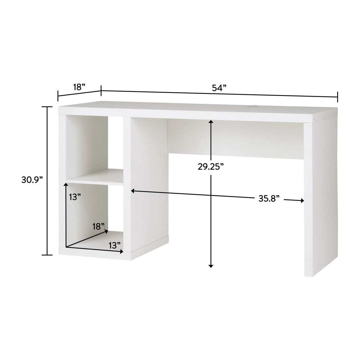 Better Homes & Gardens Cube Storage Office Desk, White Texture
