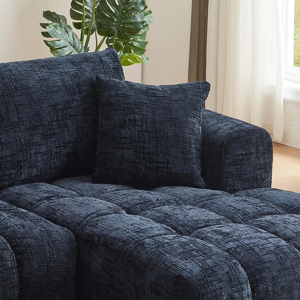 Lovableguy L-Shape Oversized Sectional Sofa,Chenille Modular Cloud Couch Sectional with Right Chaise Lounge,No Assembly,Upholstered Floor Sofa for Living Room Bedroom,khaki