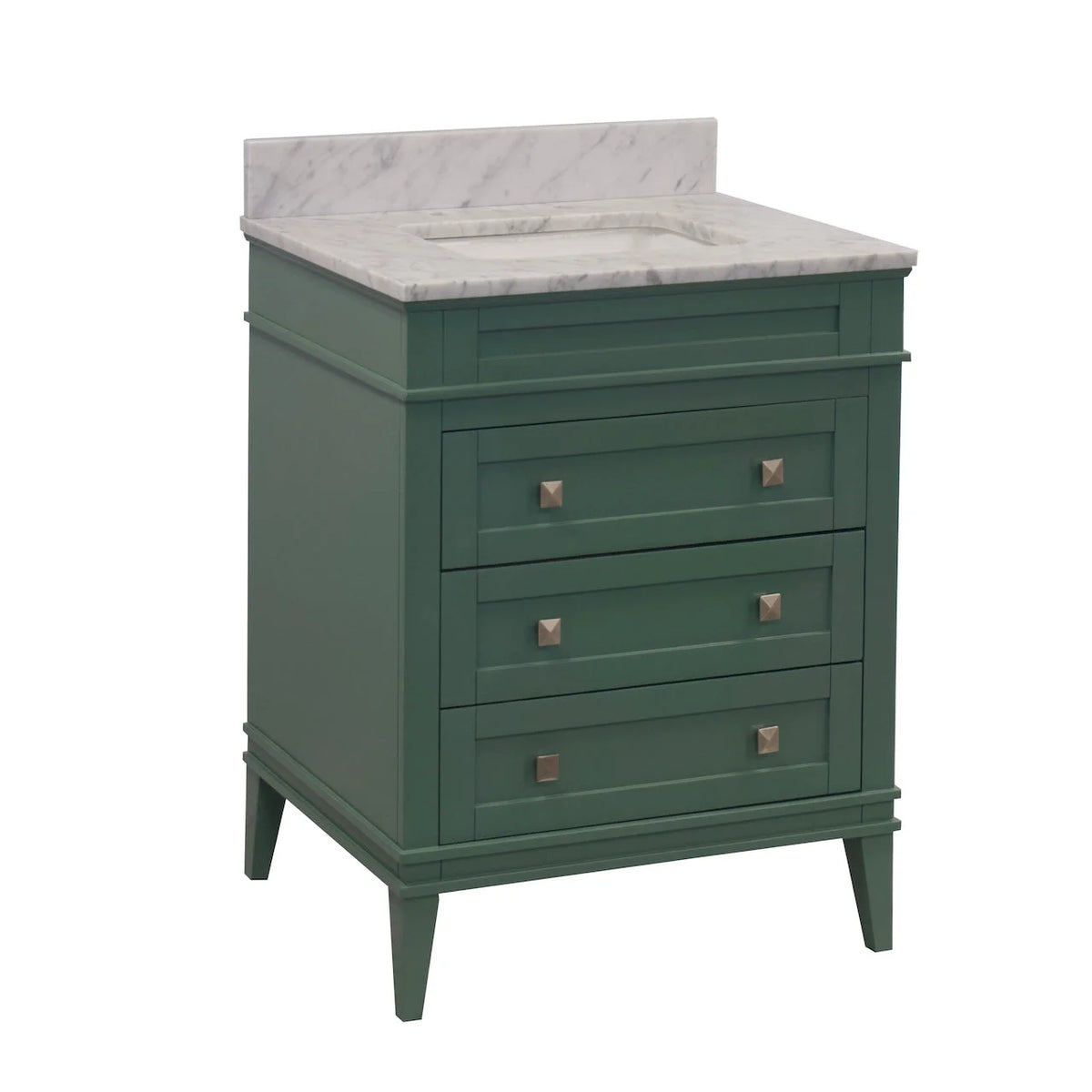Eleanor 30" Bathroom Vanity with White Cabinet and Carrara Marble Top