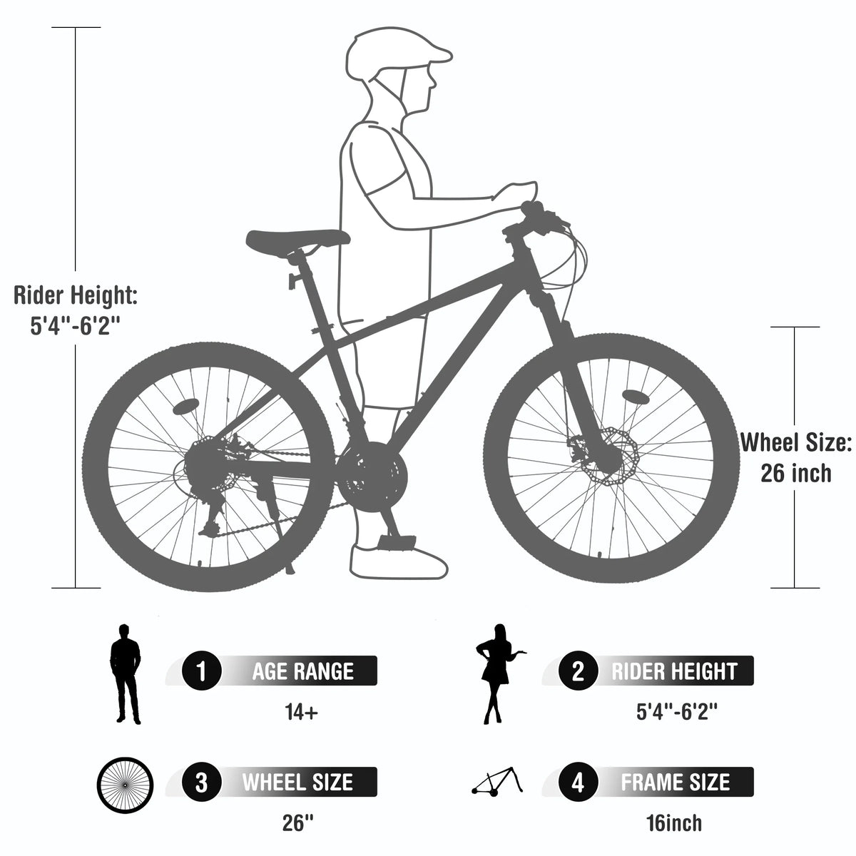 Aukfa 26" Mountain Bike for Men/Women,24 Speed Adult Bicycle Suspension Fork,Fits Riders 5'4" - 6'2"Red