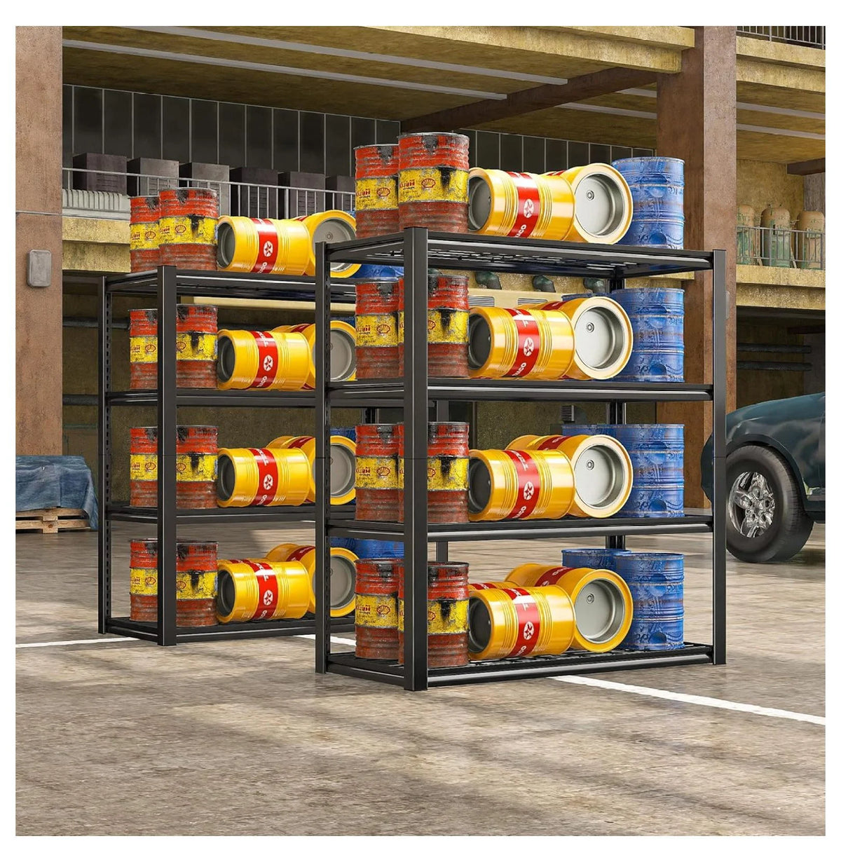 Ditangy 40" W Garage Shelving 2240 LBS Storage Shelves Heavy Duty Shelving 4-Tier Adjustable Metal Shelves for Garage Shelves Rack Industrial Utility Shelf for Basement Warehouse,40" W X19.5 D X59.5 H
