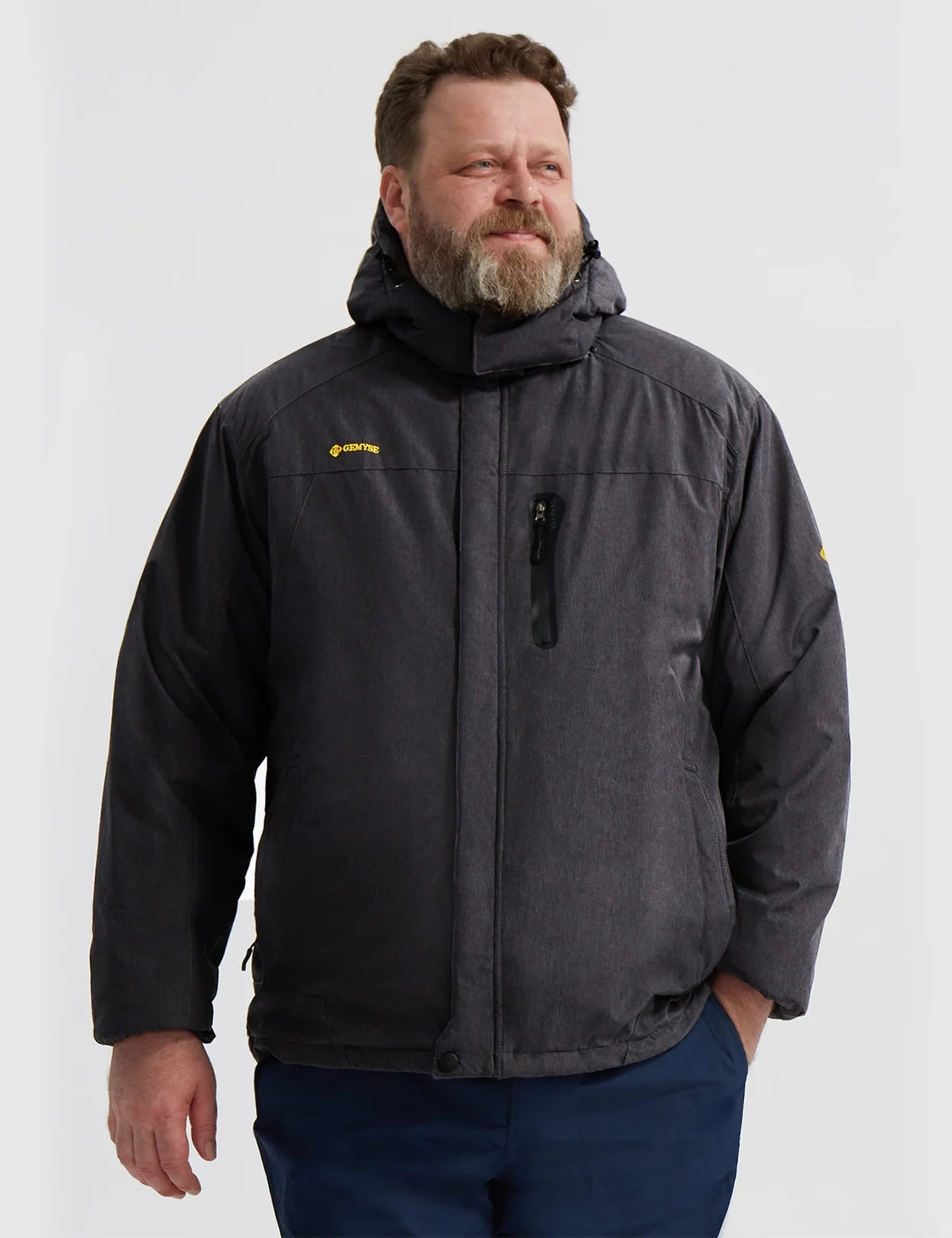 GEMYSE Mens Mountain Ski Snow Jacket Waterproof Windbreaker for Winter Rain(Graphite Grey, XL)