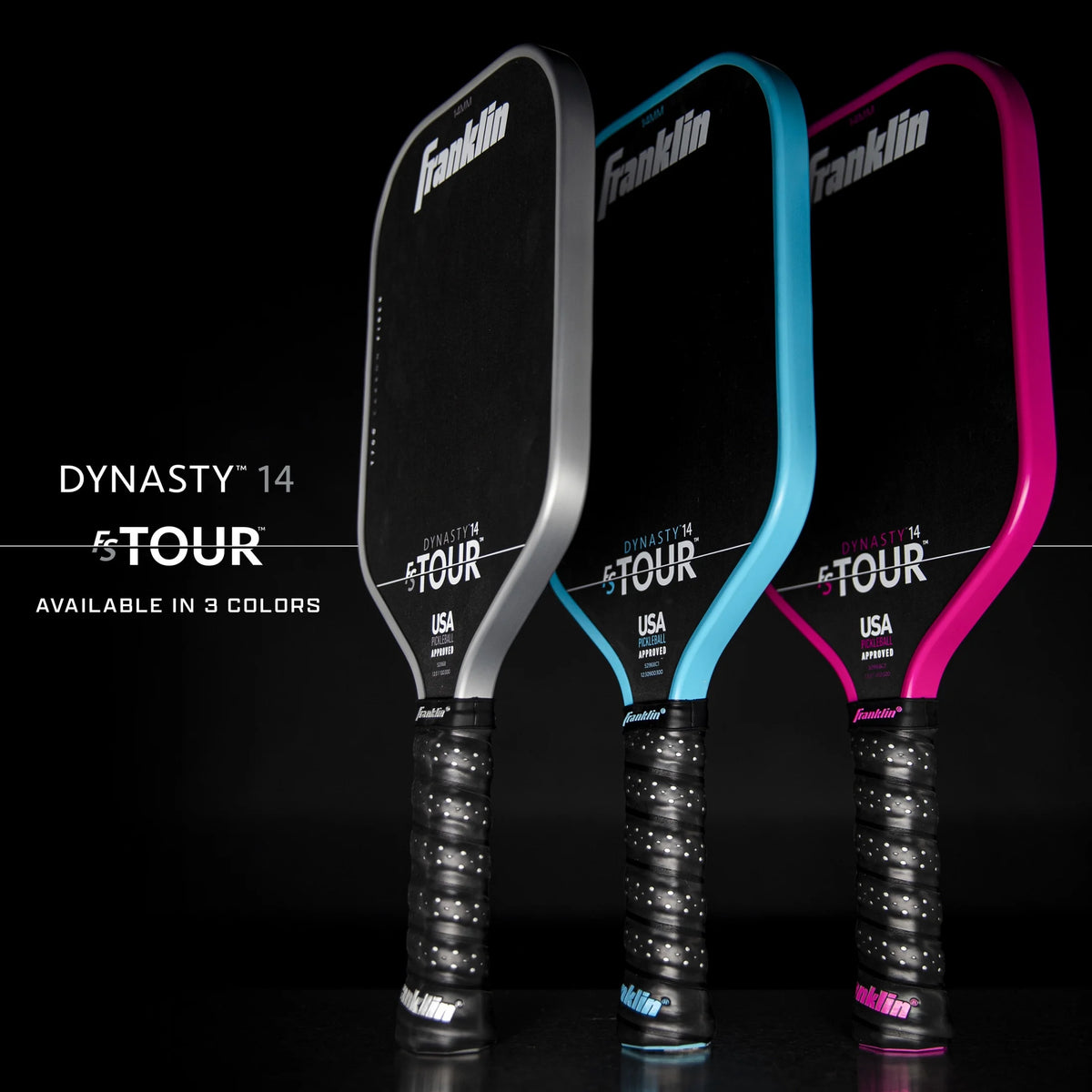 Franklin Sports Pro Pickleball Paddles - FS Tour Series Carbon Fiber Pickleball Paddles - Official USA Pickleball (USAPA) Approved Paddles - Dynasty Pro Player Paddle - 14mm Polymer Core - Gray