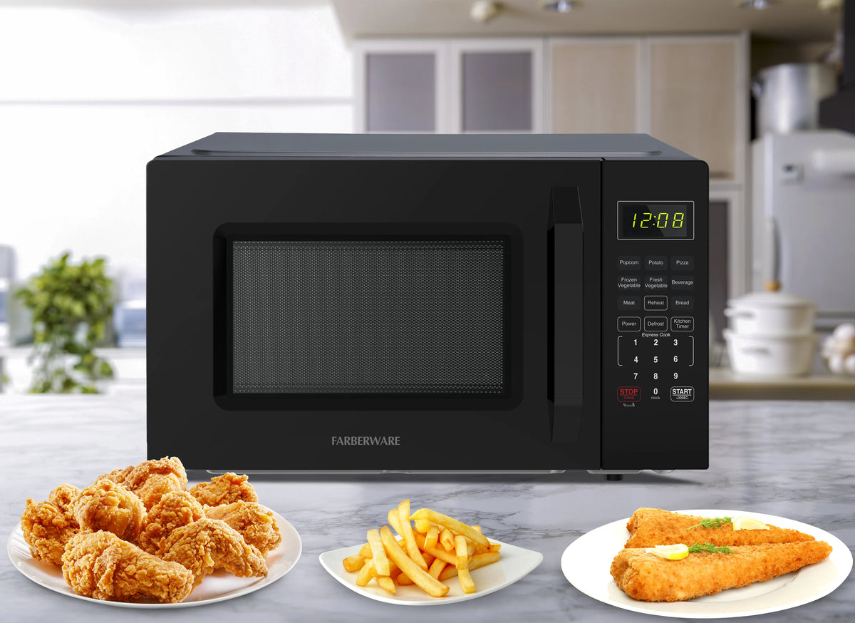Farberware 1.1 Cu. Ft. 1000-Watt Compact Microwave Oven, Black