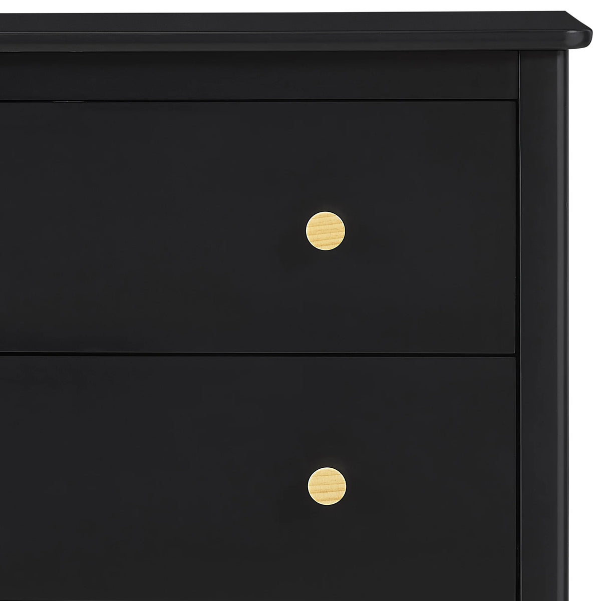 Delta Children Casey 3 Drawer Dresser with Interlocking Drawers, Black Ebony/Natural