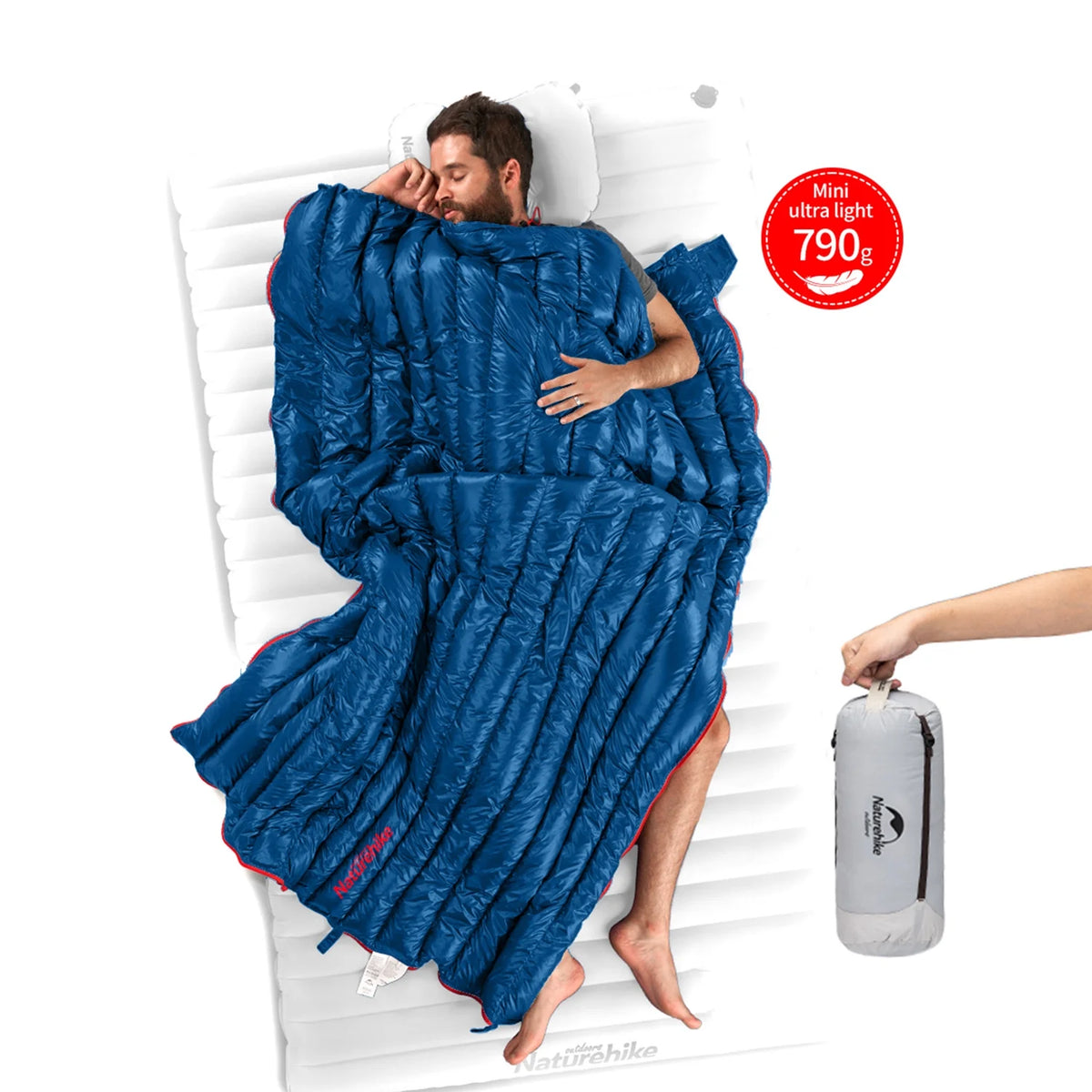 Naturehike White Goose Down Lightweight Sleeping Bag Compact Waterproof for Adults