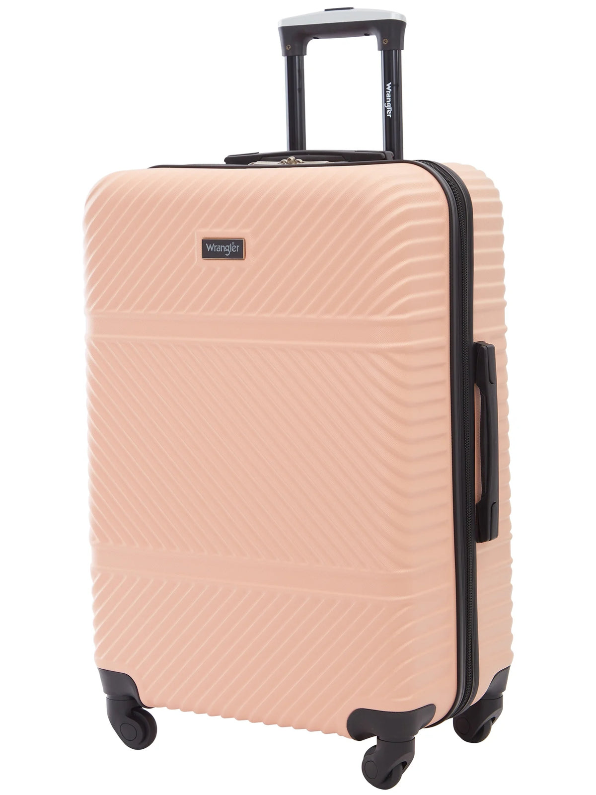 Wrangler 4 Pc Hardside Spinner Luggage Set with 20" & 25" Suitcases and Packing Cubes, Black