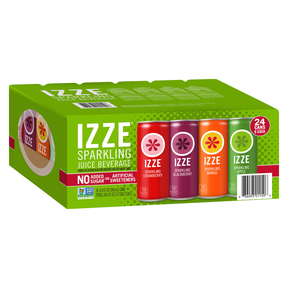 IZZE, Sparkling Juice Beverage, Variety Pack, 8.4 fl oz, 24-Count