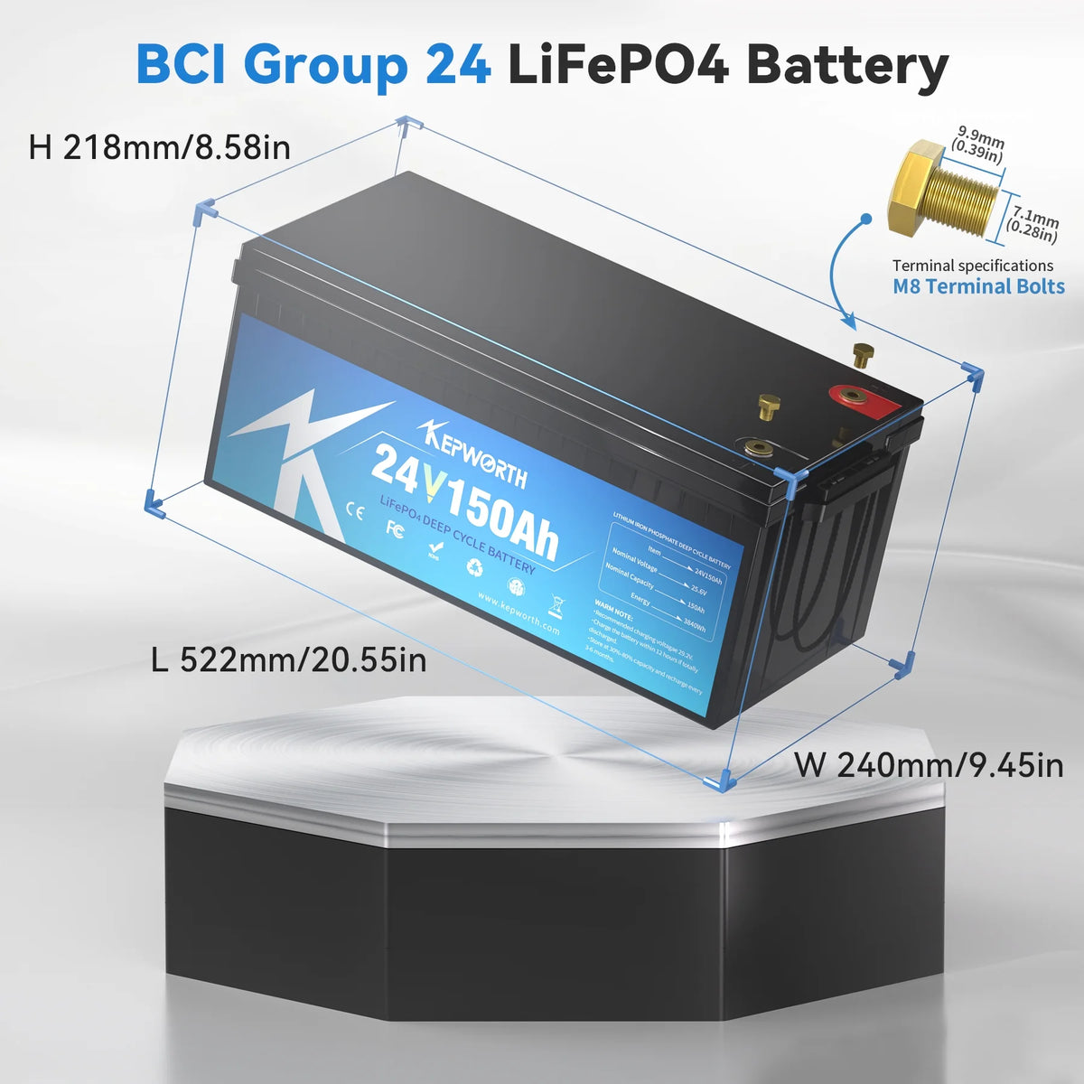 KEPWORTH LiFePO4 Lithium Iron Battery 24V 150Ah Battery