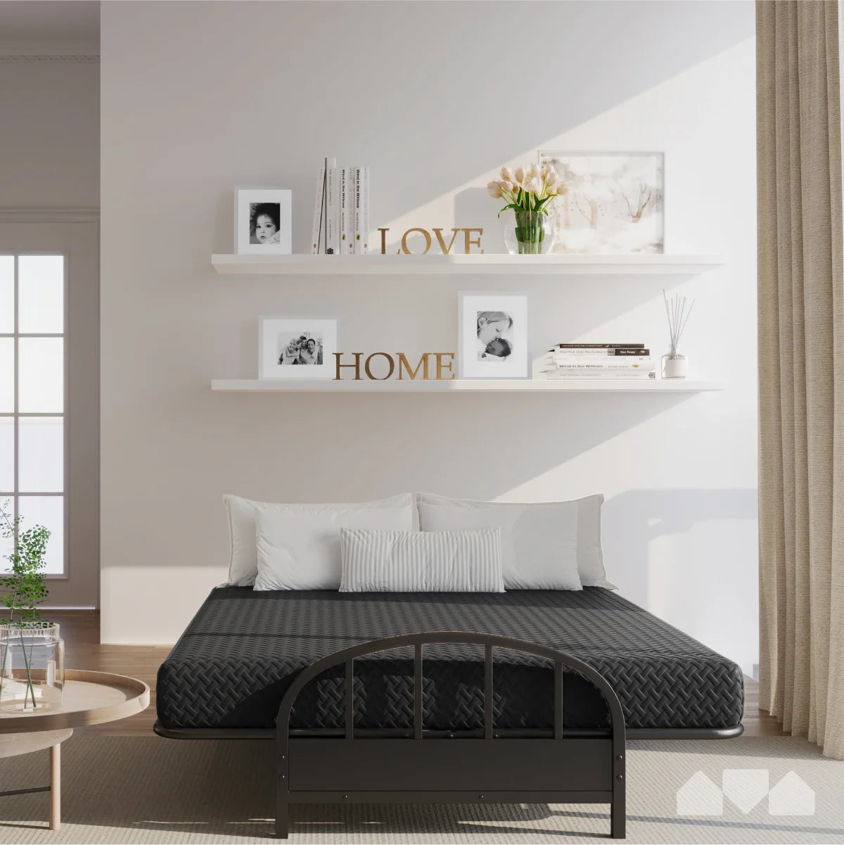 Milliard Memory Foam Futon Mattress - Full Size (Frame Not Included) (Black), 71"52"x6"