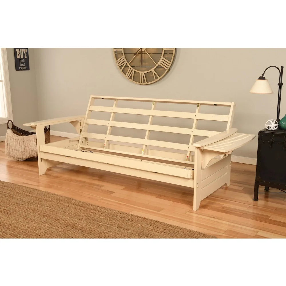 KODIAK Phoenix Frame-Antique White Finish-Marmont Mocha Mattress