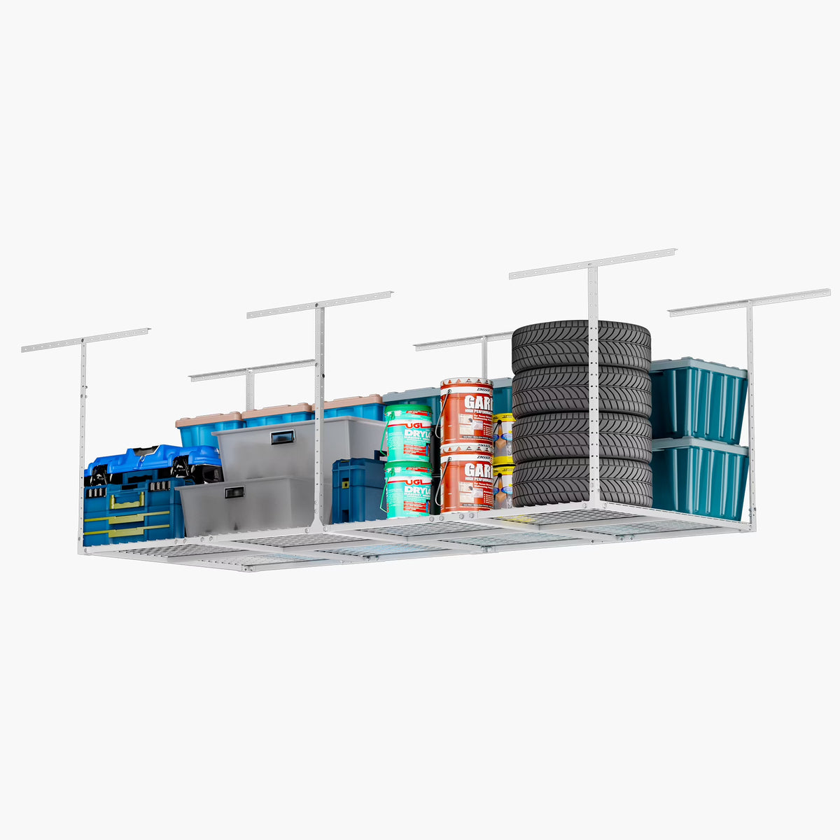 3 x 6FT Overhead Garage Storage Rack,Adjustable Ceiling Storage Racks,Garage Shelving Heavy Duty Storage Organizer System,500Lbs Weight Capacity(Black)