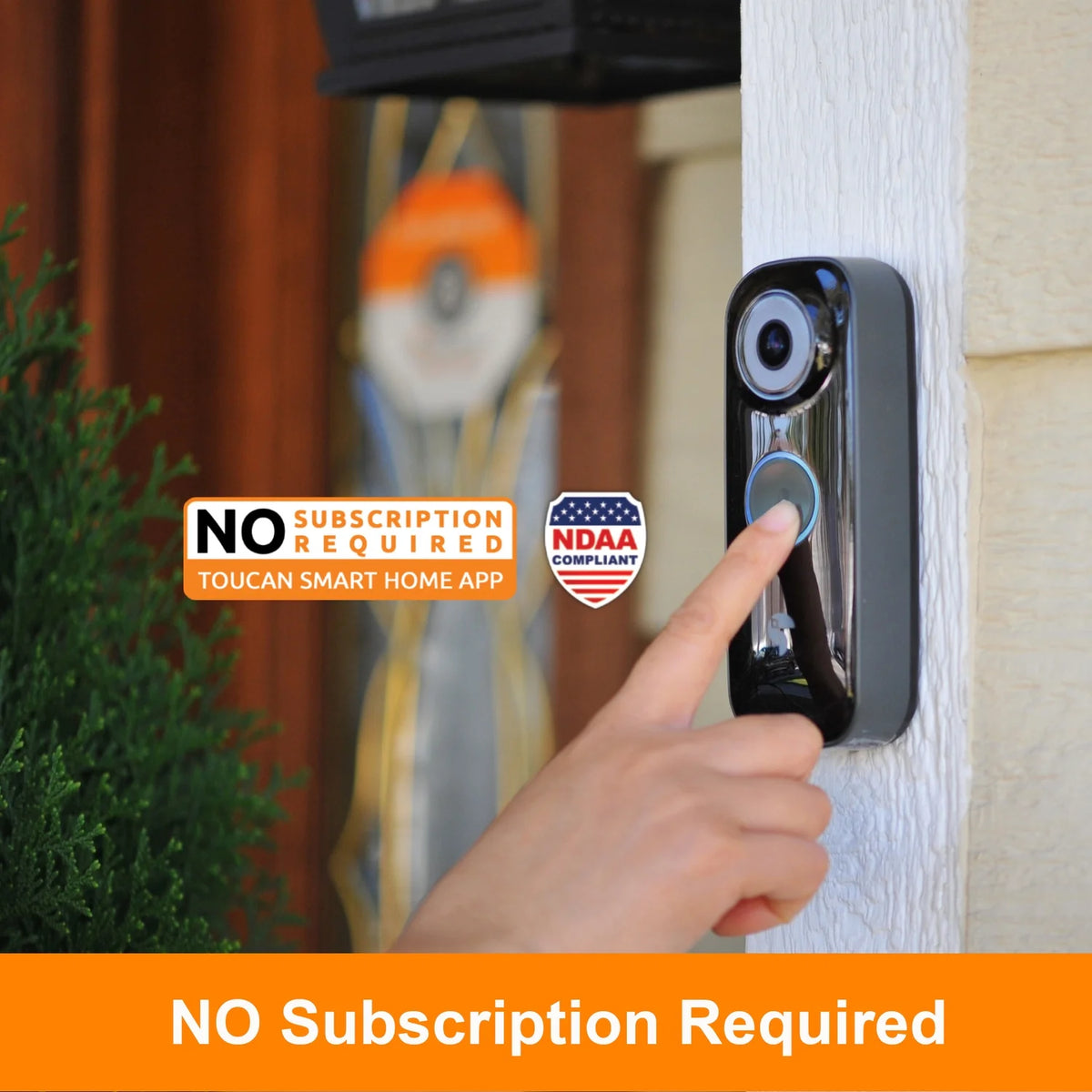 Toucan Wi-Fi and Wire-Free 2K QHD Video Doorbell PRO with Wireless Doorbell Chime, TVDP05GR