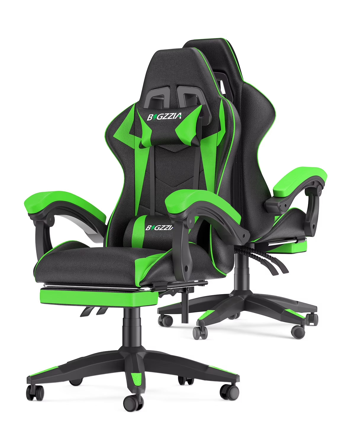 Bigzzia Gaming Chair with Footrest, Gaming Chair for Adult with Headrest and Lumbar Support,Red