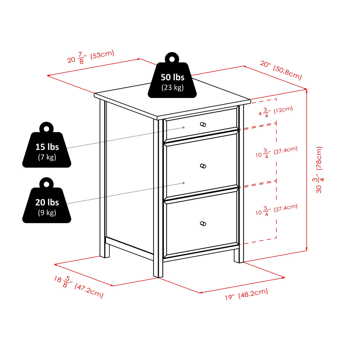 Winsome Delta Home Office File Cabinet, White Finish