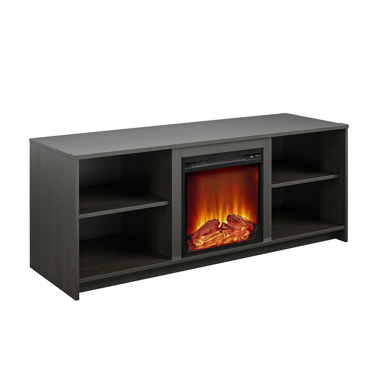 Mainstays Fireplace TV Stand for TVs up to 65", Black Oak