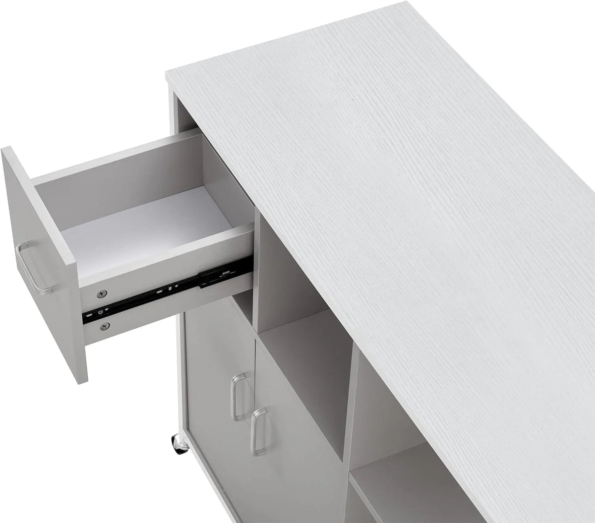 Kitchen Storage Cabinet,Storage Racks, Kitchen Island on 4 Wheels,Mobile Kitchen Table Suitable for displaying Small appliances, for Dining Room Kitchen,Gray