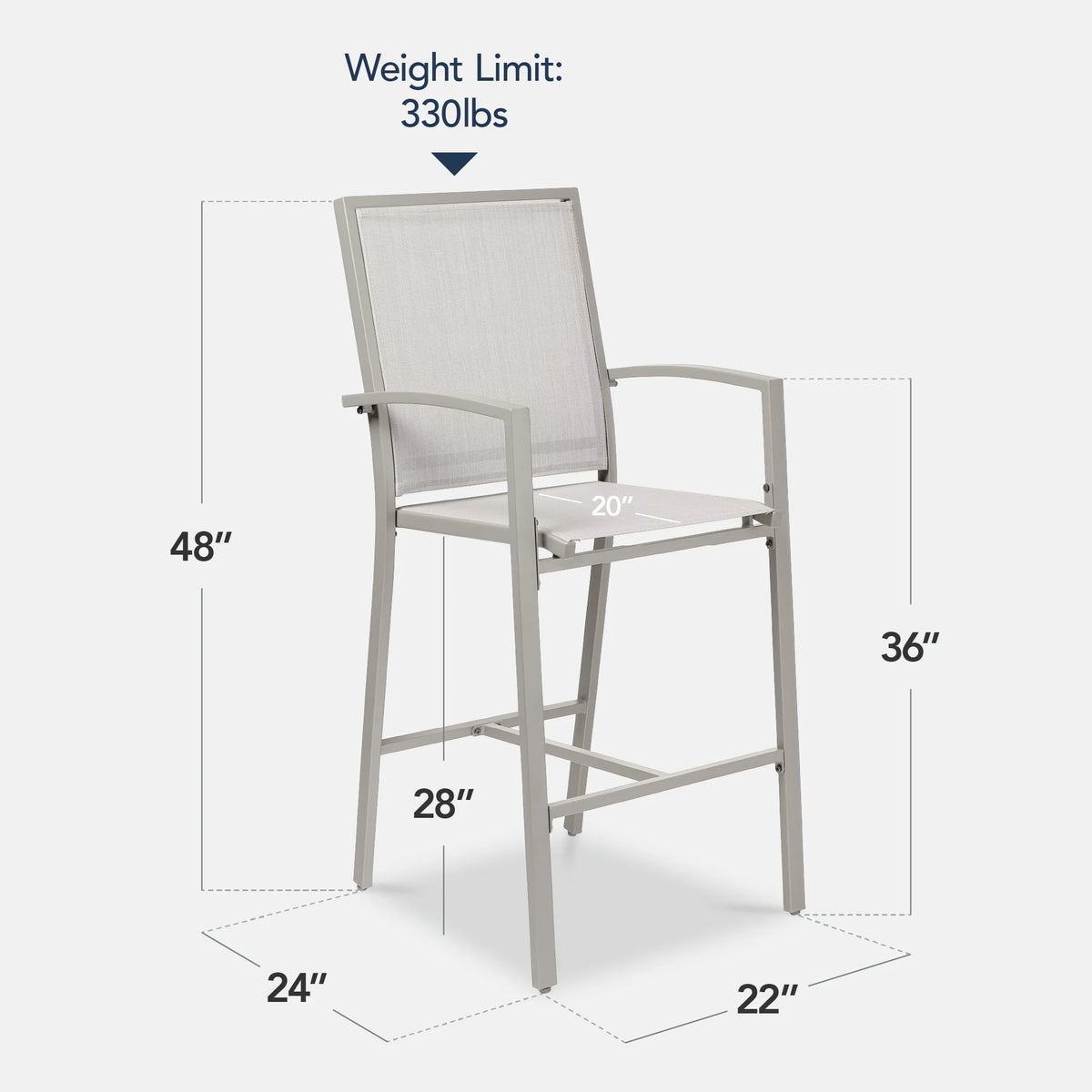 Best Choice Products Outdoor Barstools Set of 2, Bar Height Patio Chairs w/ All-Weather Mesh - Black/Black