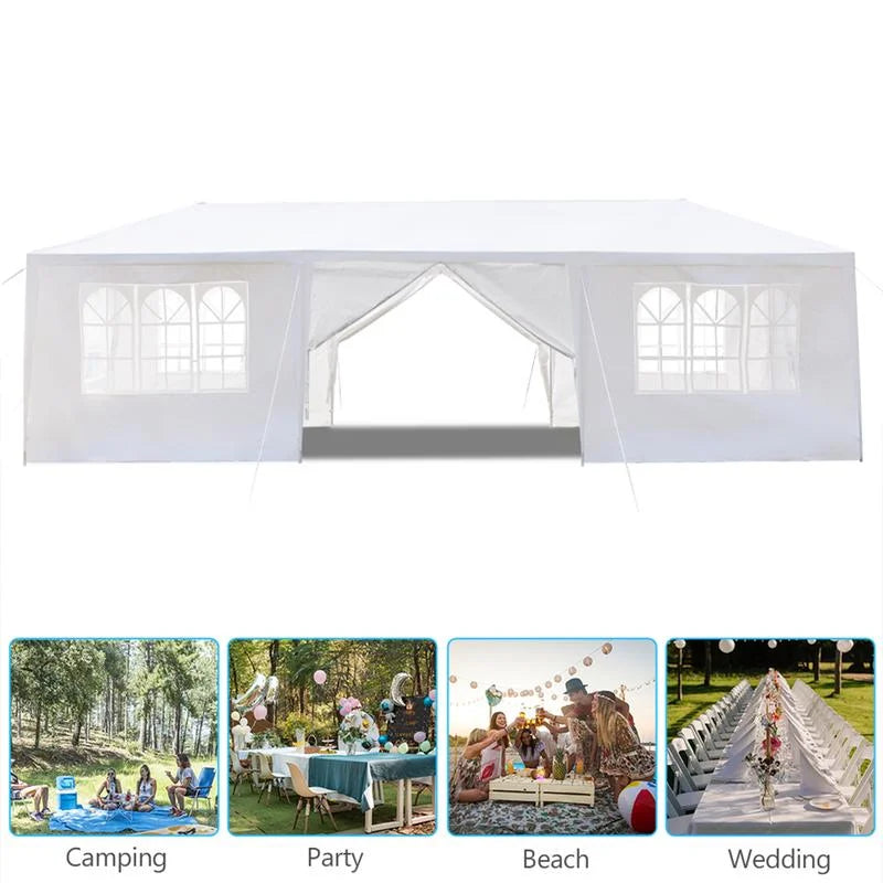 Waterproof 10'x30' Outdoor Party Tent Canopy | with 8 Removable Sidewalls for Patio, Wedding, Or Gazebo,Includes Accessories Portable Garage Storage Double Roof Curtains Double-Sided Umbrella